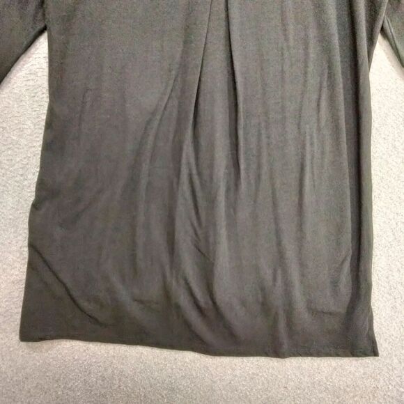 tyler boe Button Down Shirt Womens Size S Knit Black Stretch Hi-Lo Tunic Preppy - Picture 11 of 12